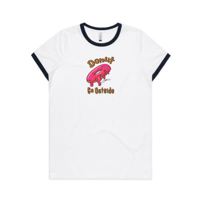 Rab Designs - Donut go outside - Womens AS Colour Ringer Tee 4053 Thumbnail