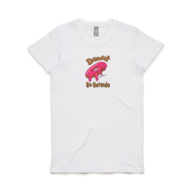 Rab Designs - Donut go outside - Women's Maple Crew Neck Tee by 'AS Colour' Thumbnail