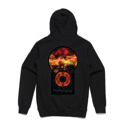 Moon Design Back  - Stencil Unisex Hood Thumbnail